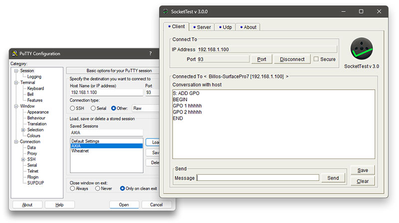 SocketTest & PuTTY